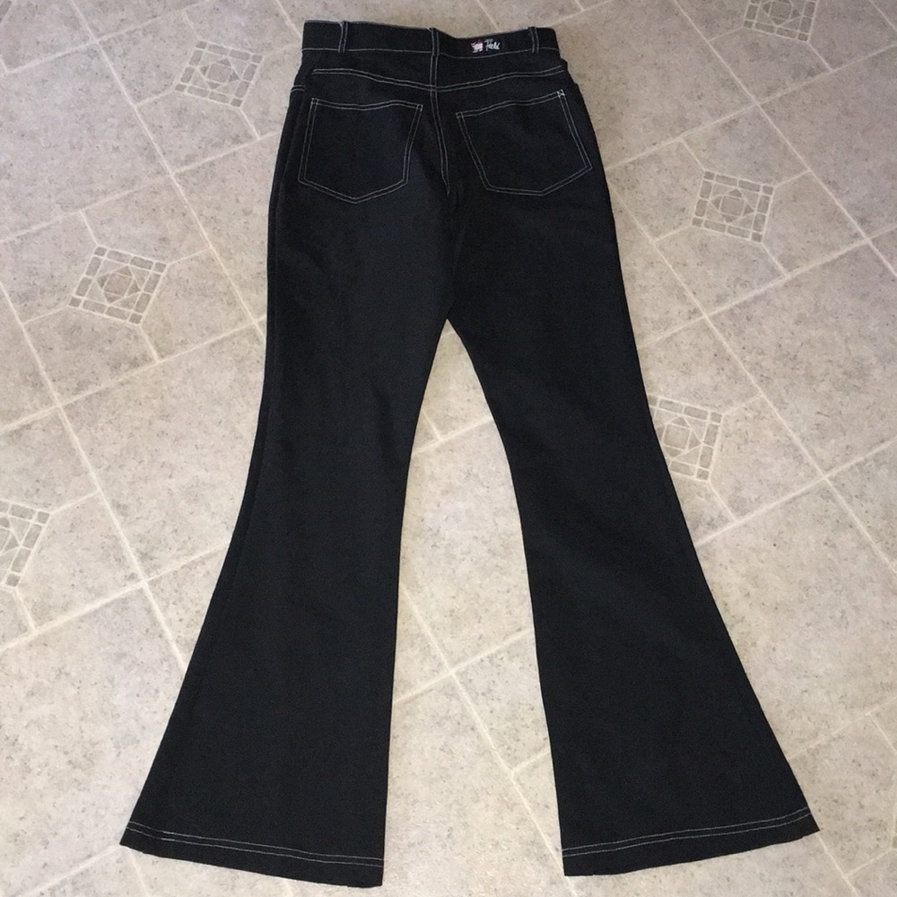 HOUSE OF FIELD STRETCH BLACK FLARE LEG PANTS EUC - Picture 3 of 8